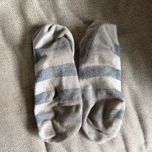 Striped Ankle Athletic Gray Socks
